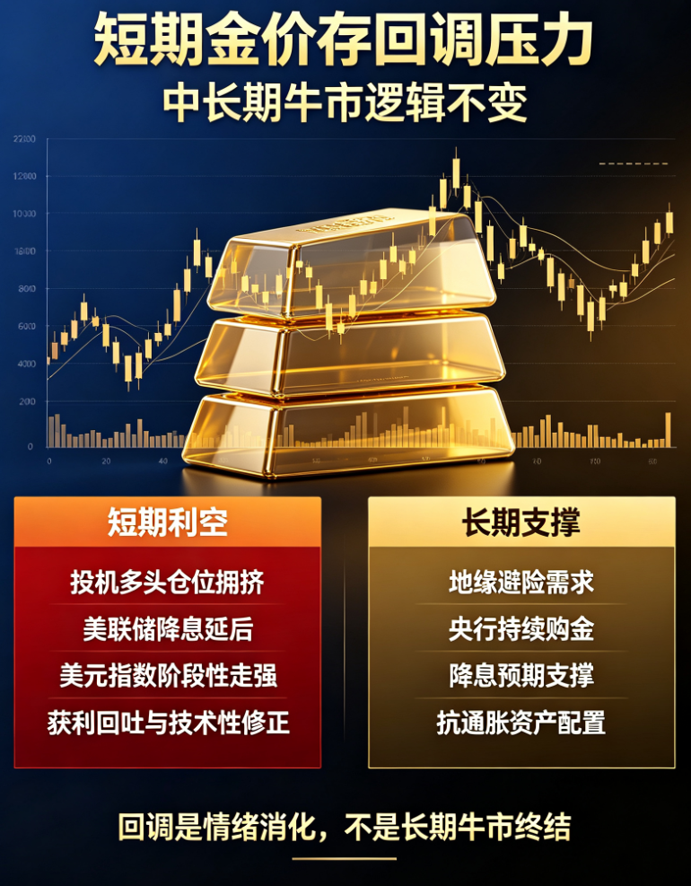 Gold under short-term pressure, still bullish in the medium to long term